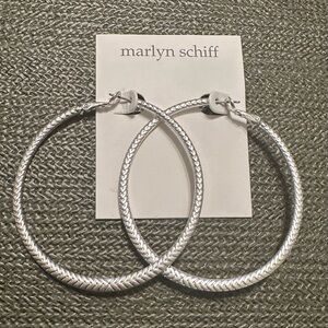Marlyn Schiff Textured Silver Hoops